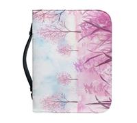 Ceudet Custodia per Bibbia in pelle con scena innevata, per donne e uomini, custodia per bibbia da donna, in pelle PU, con cerniera, custodia per il trasporto della Bibbia di grandi dimensioni, adatta