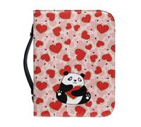 Ceudet Custodia per Bibbia in pelle per ragazze, borsa tote con manico superiore, custodia per il trasporto della Bibbia, per chiesa, gatto carino, L, Anguria e Panda, xx-large