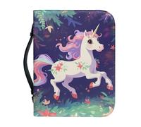Ceudet Custodia per Bibbia in pelle per ragazze, borsa tote con manico superiore, custodia per il trasporto della Bibbia, per chiesa, gatto carino, L, Unicorno, M