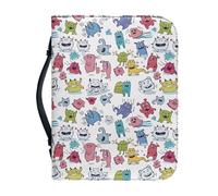 Ceudet Custodia per Bibbia in pelle per ragazze, borsa tote con manico superiore, custodia per il trasporto della Bibbia, per chiesa, gatto carino, L, Simpatici cartoni animati, L