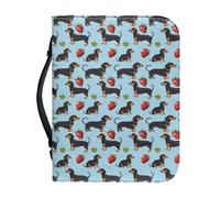 Ceudet Custodia per Bibbia in pelle per ragazze, borsa tote con manico superiore, custodia per il trasporto della Bibbia, per chiesa, gatto carino, L, Cane Fragola, xx-large