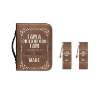 Ceudet Custodia per bibbia leopardata per donne e ragazze, grande custodia per bibbia per uomo Bibbia, borsa tote in pelle resistente, confezione da 2, Stampa testo retrò 02, L Size