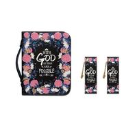 Ceudet Custodia per bibbia leopardata per donne e ragazze, grande custodia per bibbia per uomo Bibbia, borsa tote in pelle resistente, confezione da 2, Rosa, L Size