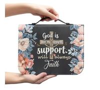 Ceudet Custodia per bibbia marrone per donne e uomini, borsa classica per il trasporto della Bibbia con cerniera Chiesa grande libro Bibbia Protector Trust in The Awith All Your Heart Bibbia cover,