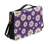 Ceudet Custodia per Bibbia occidentale per donne e uomini, con tasche, in pelle, per donne e uomini, Motivo mandala viola, M