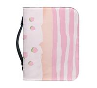 Ceudet Custodia per Bibbia per bambini, in pelle, extra large, per donne e uomini, Fragola rosa., xx-large