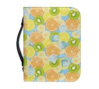 Ceudet Custodia per Bibbia per bambini, in pelle, extra large, per donne e uomini, Kiwi Arancione, M