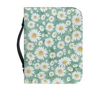 Ceudet Custodia per Bibbia per donne e ragazze, in pelle PU, con manico, portatile, impermeabile, per bibbia, Margherita, M: 9.2x6.3x1.6 Inch