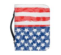 Ceudet Custodia per bibbia per donne e uomini, borse alla moda per accessori biblici, custodia per il trasporto con tasca con cerniera, idea regalo, Pallone da calcio bandiera americana, XXLarge