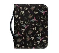 Ceudet Custodia per bibbia per donne e uomini, borse alla moda per accessori biblici, custodia per il trasporto con tasca con cerniera, idea regalo, Colibrì Fiori, XLarge