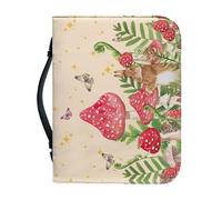 Ceudet Custodia per bibbia per donne e uomini, borse alla moda per accessori biblici, custodia per il trasporto con tasca con cerniera, idea regalo, Farfalla Floreale Fungo Con, XLarge