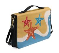 Ceudet Custodia per bibbia per donne e uomini in pelle accessori per la Bibbia donne uomini borsa della Bibbia Tote Copertine per libri per copertina rigida, Stelle marine rosse e blu, M