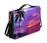 Ceudet Custodia per bibbia per donne e uomini in pelle accessori per la Bibbia donne uomini borsa della Bibbia Tote Copertine per libri per copertina rigida, Viola foschia, L