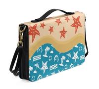 Ceudet Custodia per bibbia per donne e uomini in pelle accessori per la Bibbia donne uomini borsa della Bibbia Tote Copertine per libri per copertina rigida, Stella marina, xx-large