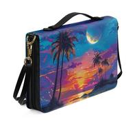 Ceudet Custodia per bibbia per donne e uomini in pelle accessori per la Bibbia donne uomini borsa della Bibbia Tote Copertine per libri per copertina rigida, Bella Vista sul Lago, x-large