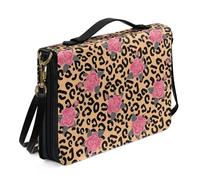 Ceudet Custodia per Bibbia per donne e uomini, in pelle, con tasche, Rosa 01, x-large