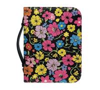 Ceudet Custodia per Bibbia per donne e uomini, in pelle, extra large, misura media, Fiore Tromba Viola, x-large