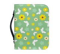 Ceudet Custodia per Bibbia per donne e uomini, in pelle, extra large, misura media, Girasole Farfalla Bianco, xx-large