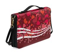 Ceudet Custodia per Bibbia per donne e uomini, in pelle, per donne e uomini, con tasche, per bambini, Amore rosso, L