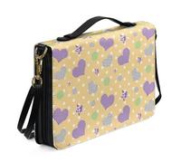 Ceudet Custodia per Bibbia per donne e uomini, in pelle, per donne e uomini, con tasche, per bambini, Amore viola, L