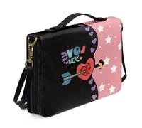 Ceudet Custodia per Bibbia per donne e uomini, in pelle, per donne e uomini, con tasche, per bambini, Stelle bianche., xx-large