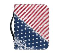 Ceudet Custodia per Bibbia personalizzata in pelle per bibbia, Bandiera americana04, L