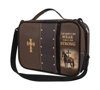 Ceudet Custodia per bibbia personalizzata per donne e uomini, custodia per bibbia, Stampa Cavallo Croce, Taglia unica