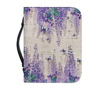 Ceudet Custodia per bibbia viola e blu da donna, in pelle, con manici, borsa per la Bibbia, borsa per diario, custodia per il trasporto della Bibbia, per donne, protezione per libri per amanti dei