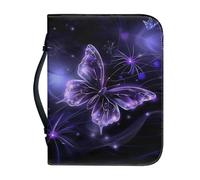 Ceudet Custodia per bibbia viola e blu da donna, in pelle, con manici, borsa per la Bibbia, borsa per diario, custodia per il trasporto della Bibbia, per donne, protezione per libri per amanti dei