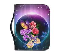 Ceudet Custodia per bibbia viola e blu da donna, in pelle, con manici, borsa per la Bibbia, borsa per diario, custodia per il trasporto della Bibbia, per donne, protezione per libri per amanti dei