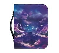 Ceudet Custodia per bibbia viola e blu da donna, in pelle, con manici, borsa per la Bibbia, borsa per diario, custodia per il trasporto della Bibbia, per donne, protezione per libri per amanti dei