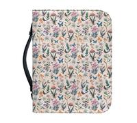 Ceudet Custodia per bibbia viola lavanda per ragazze e donne borsa a tracolla impermeabile in pelle PU Lady Bibbia borsa da trasporto Bibbia borsa con manico, M, Farfalla Fungo e Lavanda, M