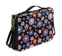 Ceudet Custodia per Bibbia XL per donne e uomini, con tasche, in pelle, per donne e uomini, Fiore Schiacciato, x-large