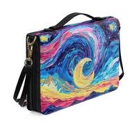 Ceudet Custodia per Bibbia XL per donne e uomini, con tasche, in pelle, per donne e uomini, Luna Sea, M