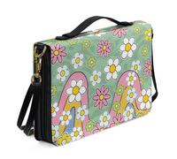 Ceudet Custodia per Bibbia XL per donne e uomini, con tasche, in pelle, per donne e uomini, Petali bianchi 01, M