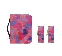 Ceudet Custodia per il trasporto della Bibbia in pelle PU per le donne Copertine della Bibbia portatile con segnalibri per ragazze Pratica borsa della Bibbia, Cuore di San Valentino, XL-11.2"x8"x2.2"