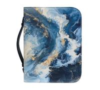 Ceudet Custodia per il trasporto della Bibbia per le donne Borse Bibbia Copertine personalizzate, Marmo blu scuro., xx-large