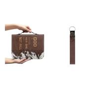 Ceudet Custodia per la Bibbia con croce per donne e ragazze, custodia per il trasporto della Bibbia in pelle PU multiuso borsa tote bag accessori portachiavi in metallo, Mucca retrò, XXL