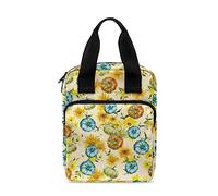 Ceudet Custodia per libri con stampa autunnale con foglie d'acero e zucca, per donne e uomini, con manico e tasca con cerniera, Zucca foglia d'autunno 3, Taglia unica