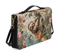 Ceudet Custodia per libri con stampa floreale e mucca delle Highland, per donne e uomini, custodia da trasporto con tracolla, in pelle PU, protezione per la Bibbia, borsa per la preghiera, L, Farfalla