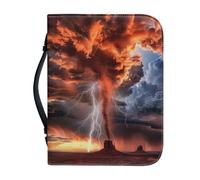 Ceudet Custodia per libri da donna e uomo, portatile, con manico, regalo per chiesa A, A e A, XL, Tornado e fulmini, L