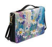 Ceudet Custodia per libri in ecopelle con stampa di colibrì e fiori, stile retrò, con tracolla, per donne e uomini, per donne e uomini, borsa per bibbia, protezione per scritture, organizer per libri,