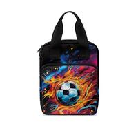 Ceudet Custodie per bibbia da calcio ad acquerello, custodia multiuso per il trasporto della Bibbia portatile e durevole per donne, grande custodia per bibbia e libri, Acquerello Calcio-arancio e
