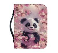 Ceudet Donne Bibbia Copertura Grande Capacità Borsa Quotidiana Chiesa Libro Caso Scrittura Protettore Regali di Vacanza, Simpatico Panda Fiori di Ciliegio, M
