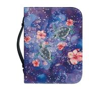 Ceudet Donne Bibbia Copertura Grande Capacità Borsa Quotidiana Chiesa Libro Caso Scrittura Protettore Regali di Vacanza, Fiori Di Ibisco Tartaruga Marina, XXLarge