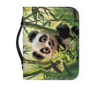Ceudet Donne Bibbia Copertura Grande Capacità Borsa Quotidiana Chiesa Libro Caso Scrittura Protettore Regali di Vacanza, Divertente stampa con panda in bambù, XLarge