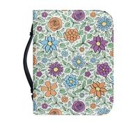 Ceudet Donne Bibbia Copertura Grande Capacità Borsa Quotidiana Chiesa Libro Caso Scrittura Protettore Regali di Vacanza, Colorato Daisy Rose Leaf, M