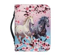 Ceudet Donne Bibbia Copertura Grande Capacità Borsa Quotidiana Chiesa Libro Caso Scrittura Protettore Regali di Vacanza, Fiori di ciliegio di cavallo, XXLarge