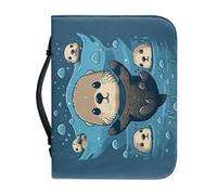 Ceudet Donne Bibbia Copertura Grande Capacità Borsa Quotidiana Chiesa Libro Caso Scrittura Protettore Regali di Vacanza, Carino Lontra di M, M