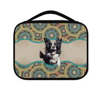 Ceudet Fire Baseball Bibbia Copertine, Multiuso Baseball Bibbia Borsa Portatile Durevole Bibbia Borse e Borse per le Donne, Grande Custodia Bibbia Chiesa con Portapenne, Blu, Boho Border Collie-beige